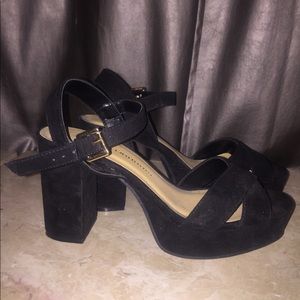 Chinese Laundry Platform Suede Chunky Heels